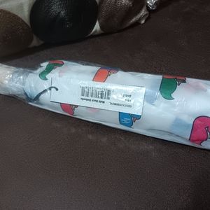 NWT Dooney & Bourke Multi Color Duck Push Button Umbrella White